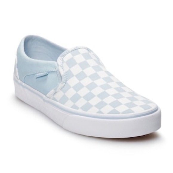Vans Shoes - blue checkered vans ONLY WORN ONCE